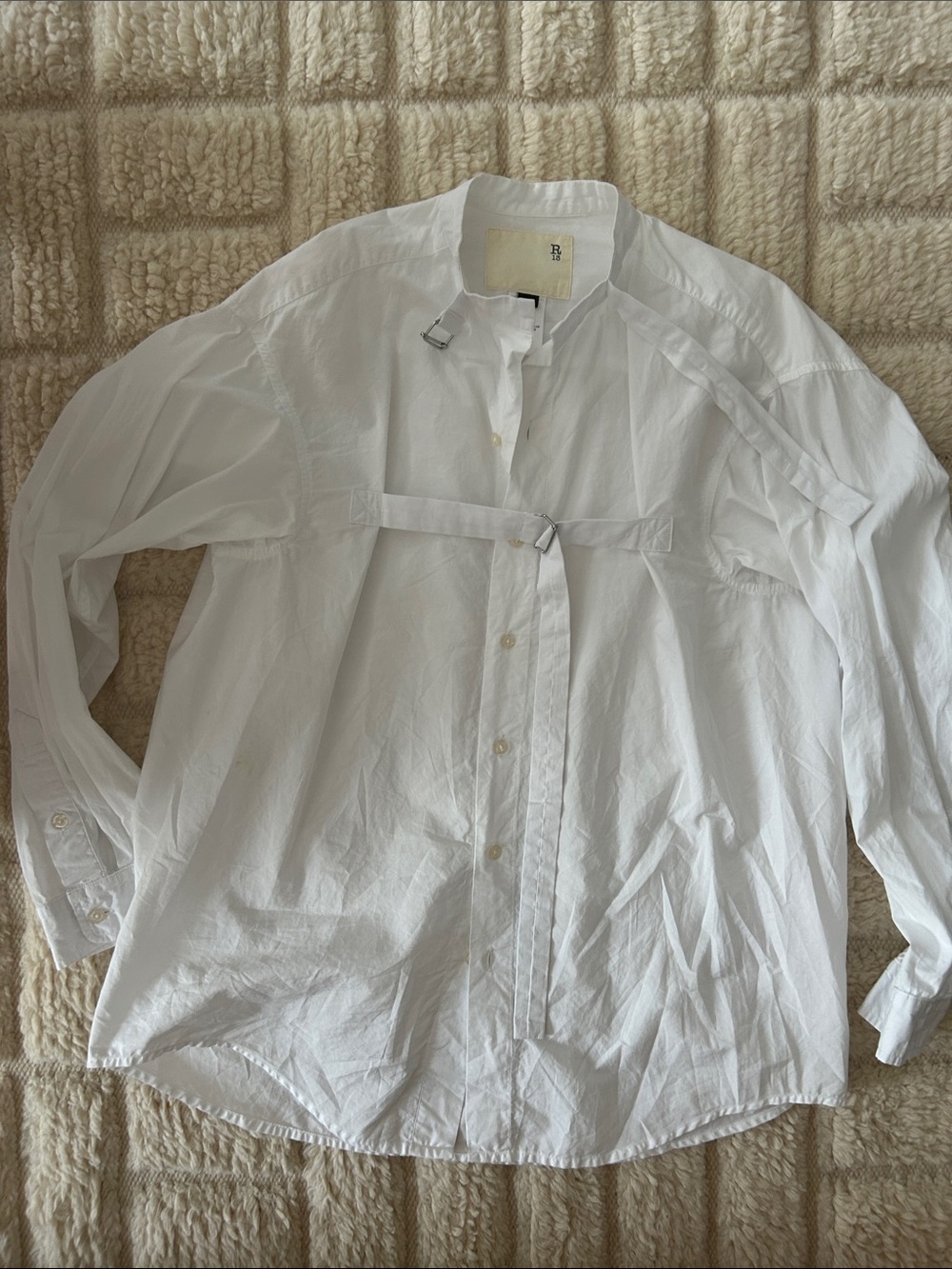 R13 Seamless Button-Up Shirt With Buckled Straps - Picture 6 of 7